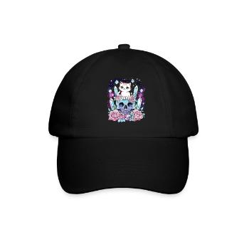 Kawaii Cat Pastel Goth Cute Anime - Baseball Cap - black/black - Front
