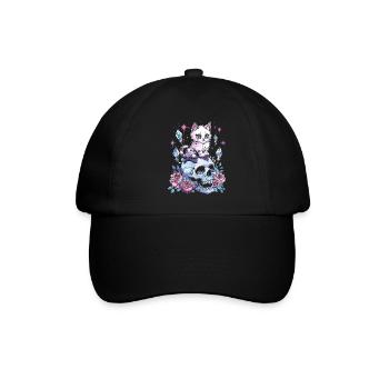 Kawaii Cat Pastel Goth Cute Anime - Baseball Cap - black/black - Front