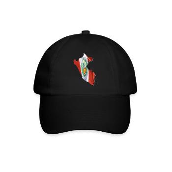 Peru flag in the map of Peru - Baseball Cap - black/black - Front