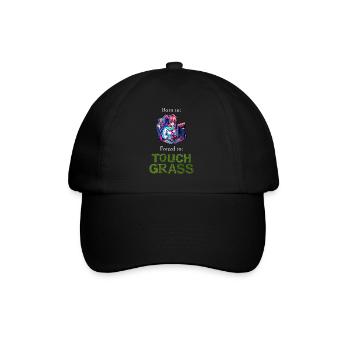 Gamergirl - Born To Game Forced To Touch Grass - Baseball Cap - black/black - Front