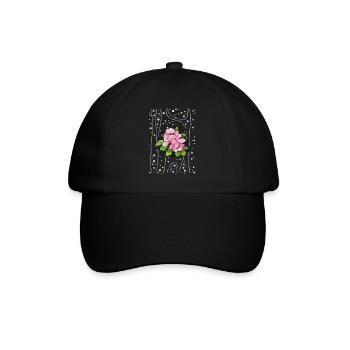 Blumen - Baseballkappe - Schwarz/Schwarz - Vorne
