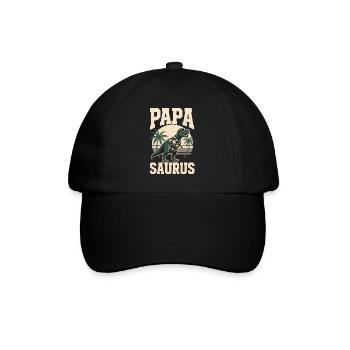 Papa Saurus Rex dinosaure Cadeau de fête des pères - Casquette classique - noir/noir - Devant