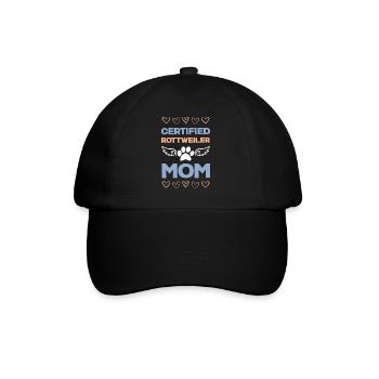 Rottweiler Mama Zertifiziert - Baseballkappe - Schwarz/Schwarz - Vorne