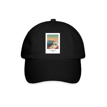 Santorini Sunset Coastal View - Baseball Cap - black/black - Front