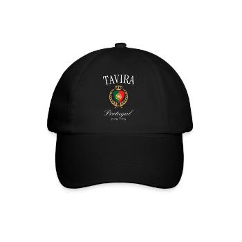 Tavira Portugal Wappen Krone – Reise Souvenir - Baseballkappe - Schwarz/Schwarz - Vorne