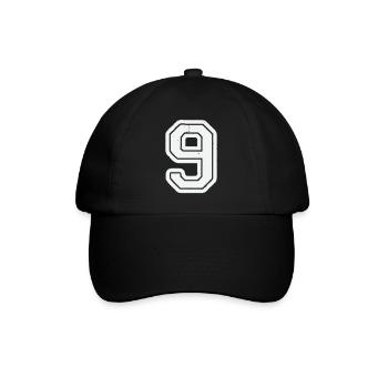9 - Baseballkappe - Schwarz/Schwarz - Vorne