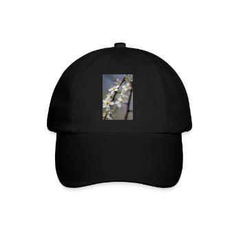 Delicate white cherry blossoms in spring - Baseball Cap - black/black - Front