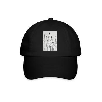 Schwarzweiß Stadt-Silhouette - Baseballkappe - Schwarz/Schwarz - Vorne