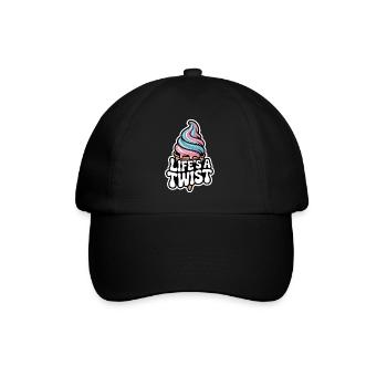  Lifes A Twist Softeis Waffel Rosa Blau Sommer - Baseballkappe - Schwarz/Schwarz - Vorne
