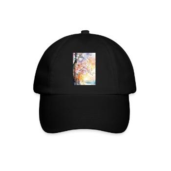 Cherry trees in Aube Watercolor - Baseball Cap - black/black - Front