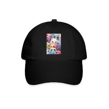 Adorable multicolored plush toys - Baseball Cap - black/black - Front
