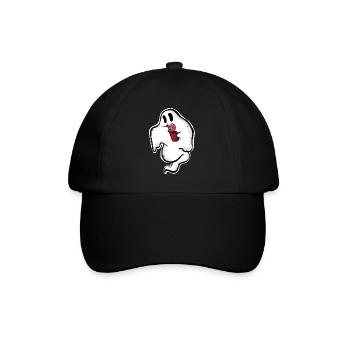 Ghost with donut and cup - Baseball Cap - black/black - Front