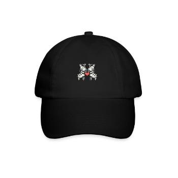 Zebra Paar Valentinstag - Baseballkappe - Schwarz/Schwarz - Vorne