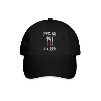 J'peux pas je cuisine - Casquette classique - noir/noir - Devant