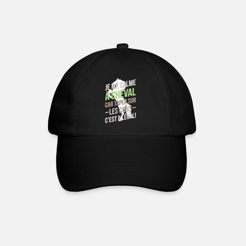 Je me calme à cheval - Casquette classique - noir/noir