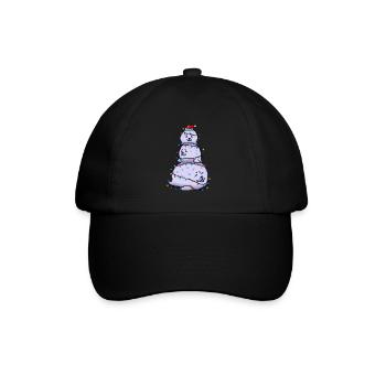 Chonky Seal Bonhomme de neige Lumières de Noël Pixel Art - Casquette classique - noir/noir - Devant