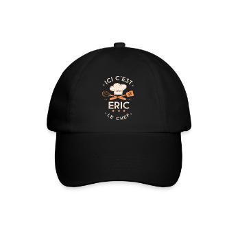 Eric Chef Ici c est eric le chef cuisinier - Casquette classique - noir/noir - Devant