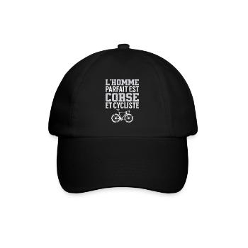L'Homme Parfait Est Corse Cycliste - Casquette classique - noir/noir - Devant