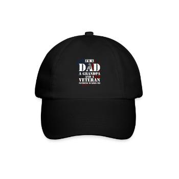 Je suis un papa, un grand-père et un vétéra... - Casquette classique - noir/noir - Devant