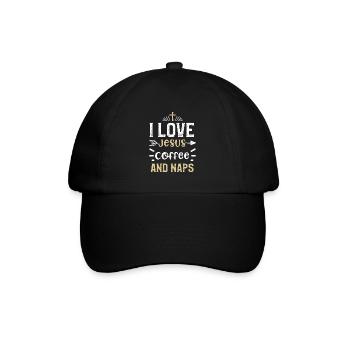 J’aime le café et les siestes de Jésus - Casquette classique - noir/noir - Devant