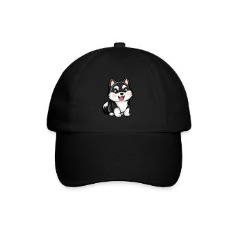 Husky Dog Cute - Baseball Cap - black/black - Front