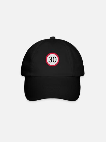 30 - Geburtstag - Baseballkappe - Schwarz/Schwarz