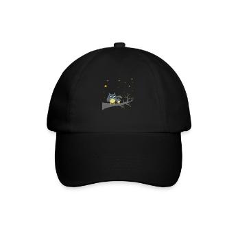 Eulen - Mama und Kind - Baseballkappe - Schwarz/Schwarz - Vorne