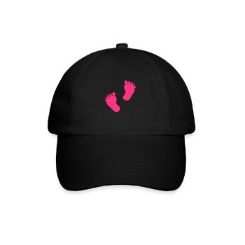 baby - füße - fuß - Baseballkappe - Schwarz/Schwarz - Vorne