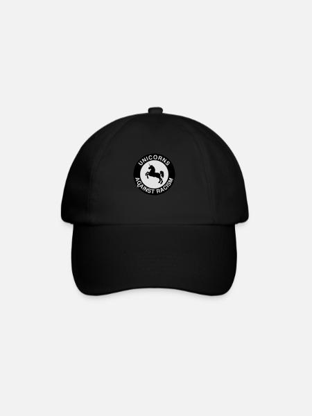Unicorns Against Racism - Baseballkappe - Schwarz/Schwarz