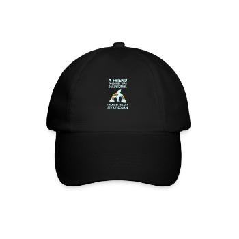 Mein Freund sagt ich bin wahnsinnig Einhorn lustig - Baseballkappe - Schwarz/Schwarz - Vorne