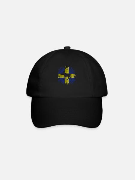 Pixel Elch - Baseballkappe - Schwarz/Schwarz