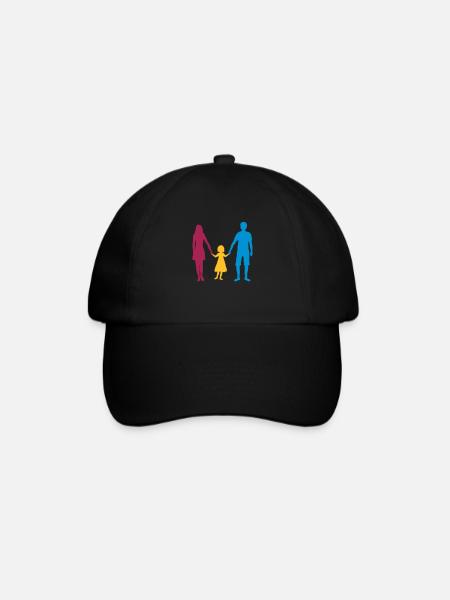 family mother mum mom mother's day daddy and t - Baseball Cap - black/black