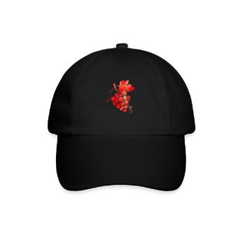 weintrauben wasserfarben rot - Baseballkappe - Schwarz/Schwarz - Vorne