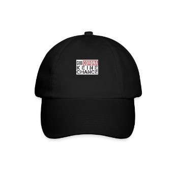 Gib Corona keine Chance - Baseballkappe - Schwarz/Schwarz - Vorne