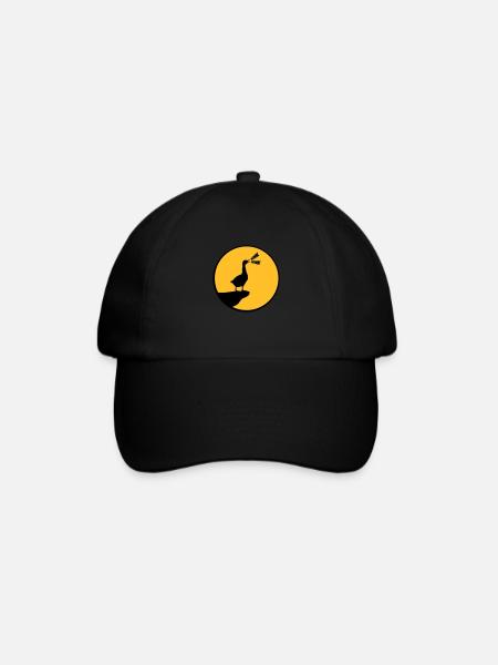 Wolf goose honk goose - Baseball Cap - black/black