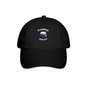 Zertifizierter Klempner-Humor - Lächeln des Klempners - Baseballkappe - Schwarz/Schwarz - Vorne