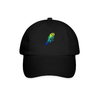 Pfauenfeder Feder Tribal Tattoo Geschenkidee - Baseballkappe - Schwarz/Schwarz - Vorne