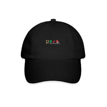 Lucky Symbols Horseshoe CloverLeaf Ladybug Mushroom - Baseball Cap - black/black - Front
