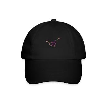 Serotonin Molecule Chemistry Happiness Gift Idea - Baseball Cap - black/black - Front