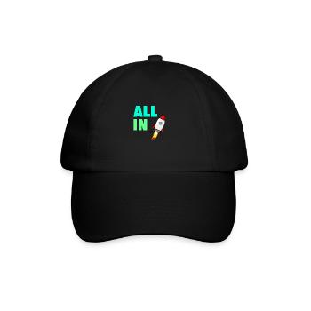 All In To the Moon Stonks and Crypto Meme Shirt - Baseballkappe - Schwarz/Schwarz - Vorne