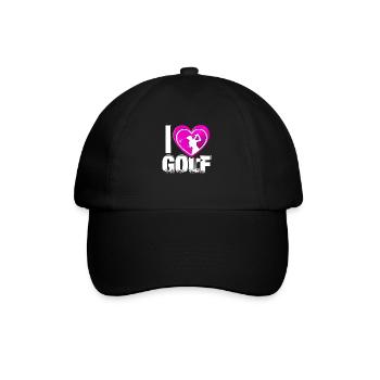 I love GOLF - Golfdesign für Golferinnen 3 - Baseballkappe - Schwarz/Schwarz - Vorne