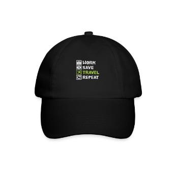 Work Save Travel Repeat - Baseball Cap - black/black - Front