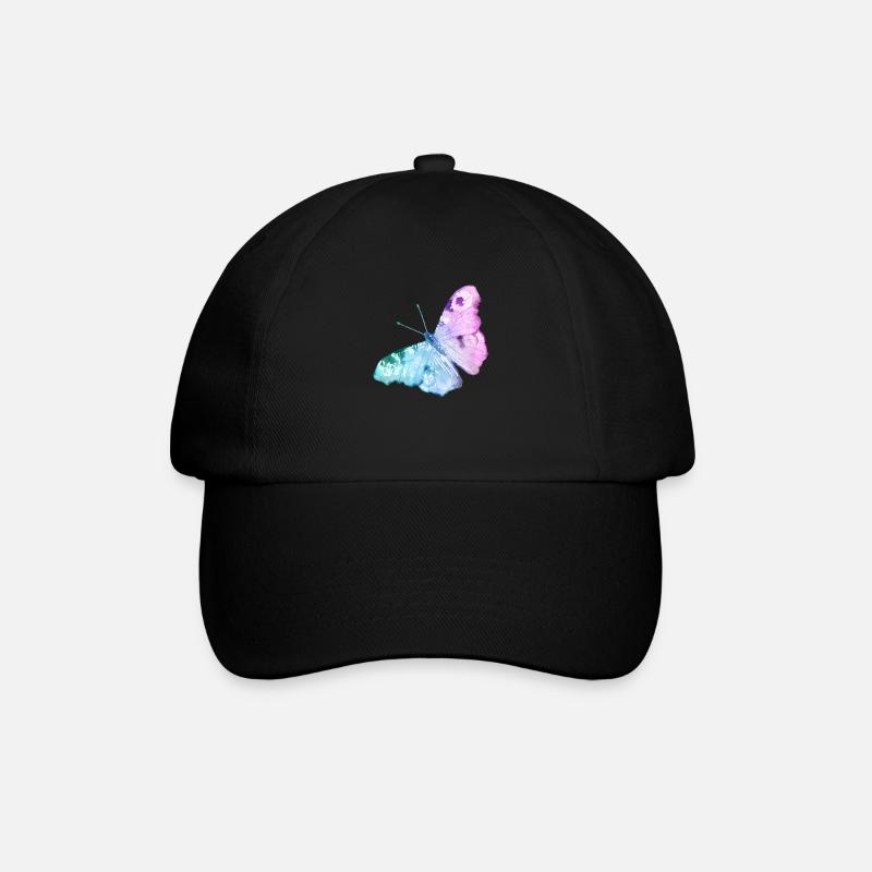 Schmetterling - Baseballkappe - Schwarz/Schwarz
