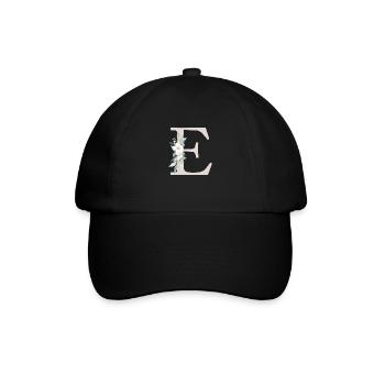 Personalisierbar Monogramm E Weiss Grün - Baseballkappe - Schwarz/Schwarz - Vorne