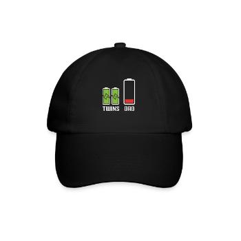 Dad Twins Battery Energy Power - Baseball Cap - black/black - Front