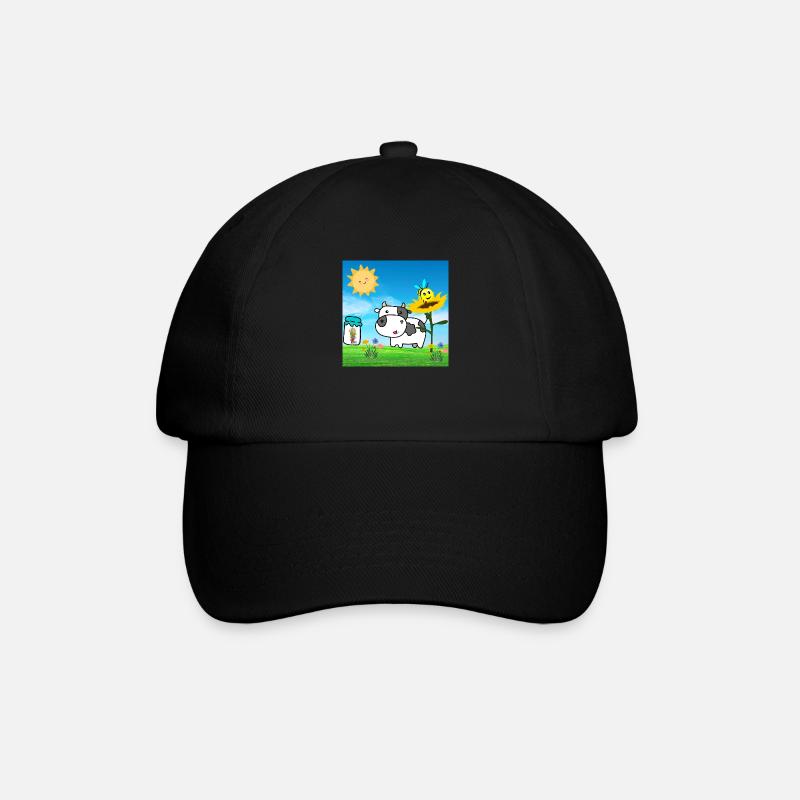 cow - Baseball Cap - black/black