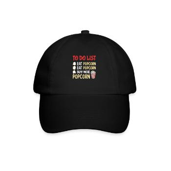 Liste des choses à faire Manger du maïs soufflé Manger du maïs soufflé Acheter du maïs soufflé - Casquette classique - noir/noir - Devant