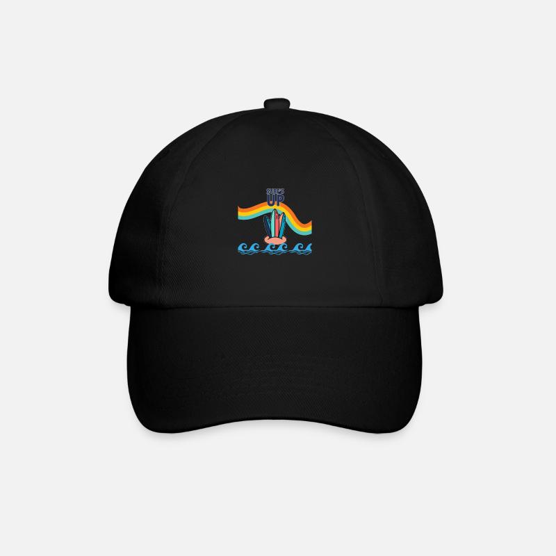 rainbow surfboard - Baseball Cap - black/black