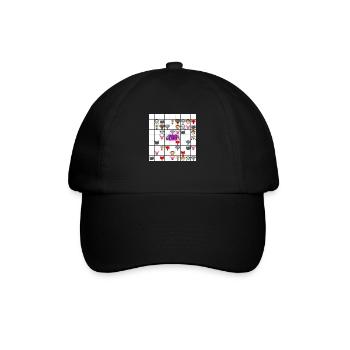 Sudoku vs zoo Doku - Tiere in einem Sudokurätsel. - Baseballkappe - Schwarz/Schwarz - Vorne