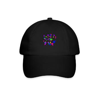 Bunte Kleckserei - Baseballkappe - Schwarz/Schwarz - Vorne